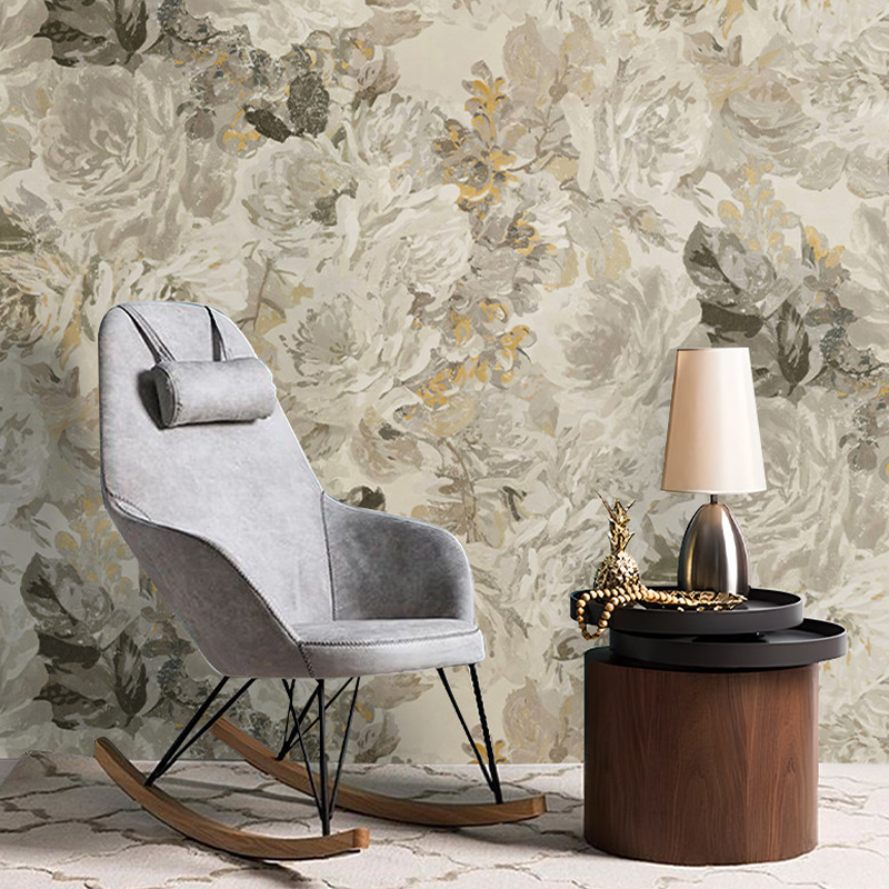 Papel pintado con tinta botánica floral con pintura al óleo clásica francesa, papel tapiz con función de impresión por inyección de tinta